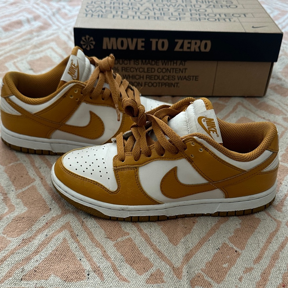 Nike Women’s Dunk White and Brown Sneakers